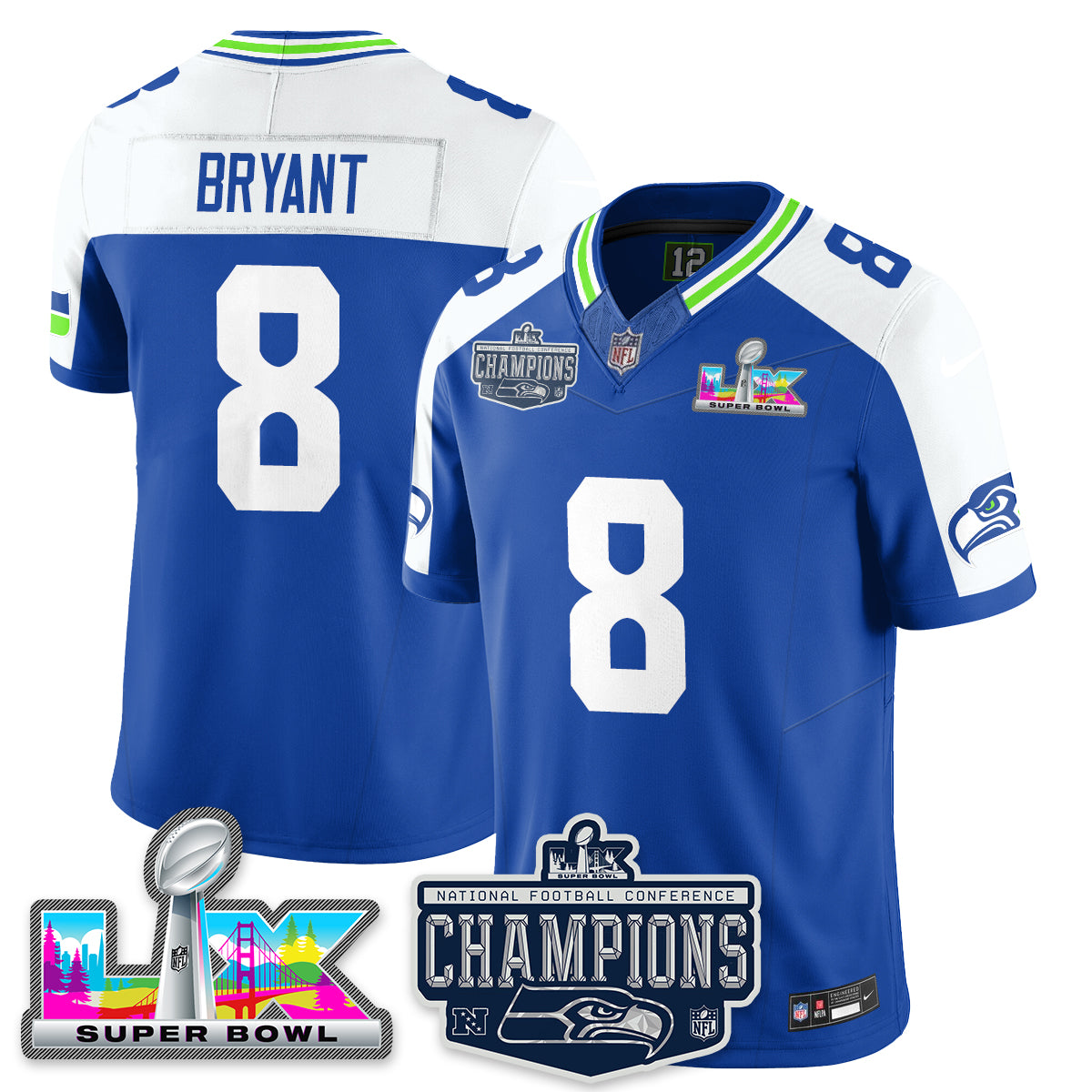 SEA 2025 NFC Champions Vapor Limited Jersey - Stitched