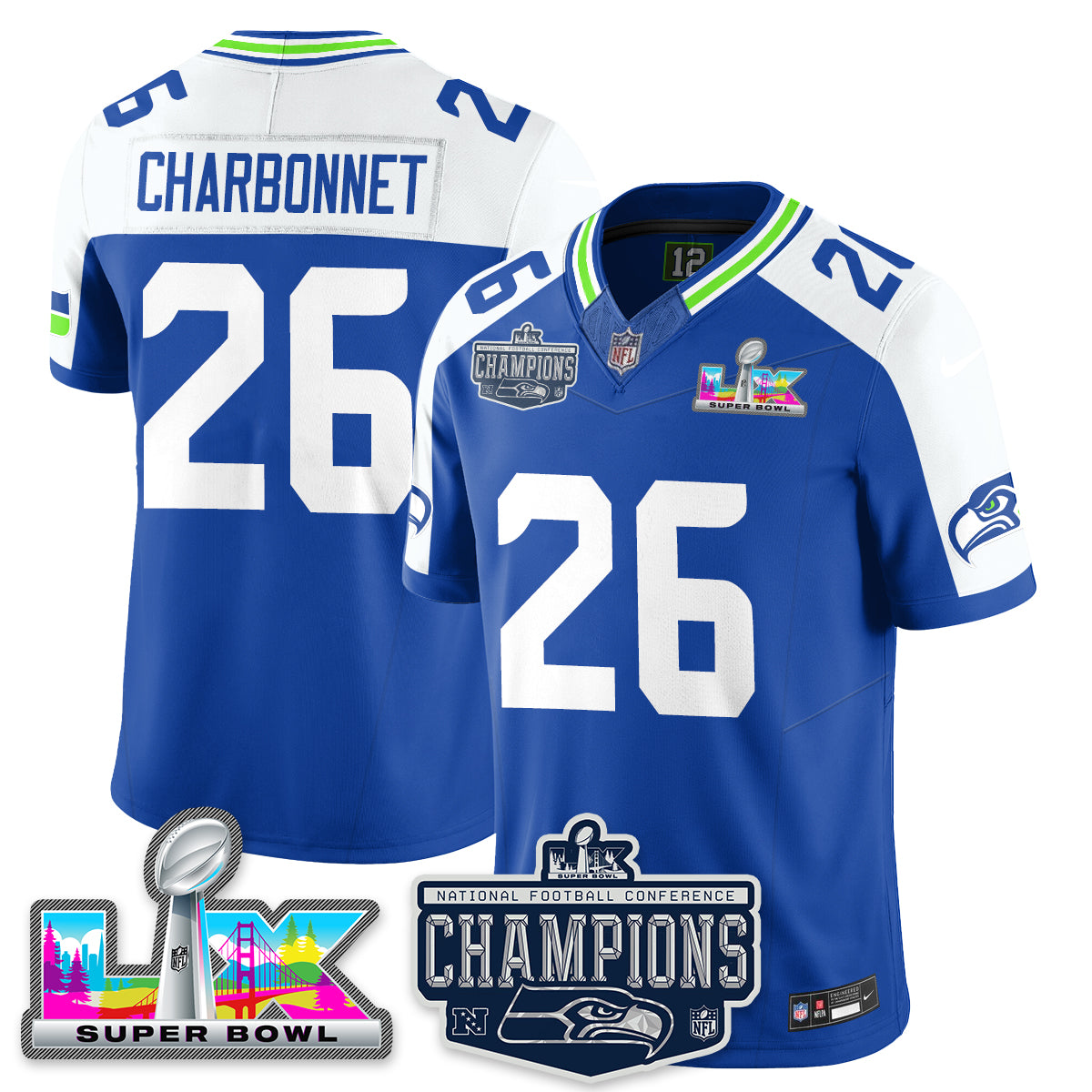 SEA 2025 NFC Champions Vapor Limited Jersey - Stitched