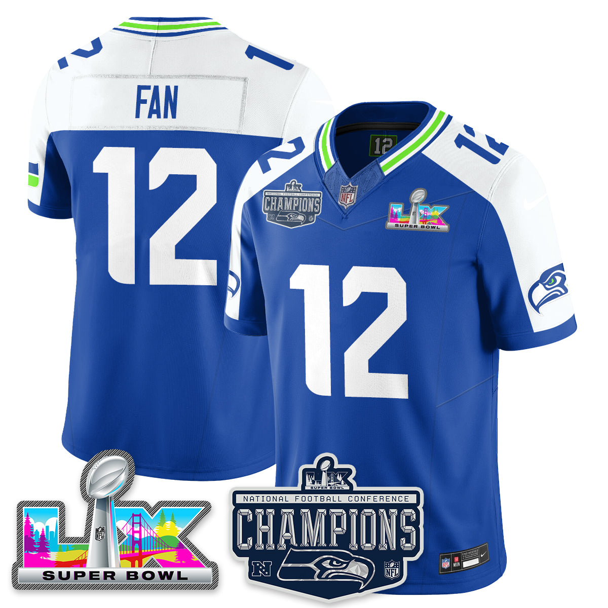 SEA 2025 NFC Champions Vapor Limited Jersey - Stitched