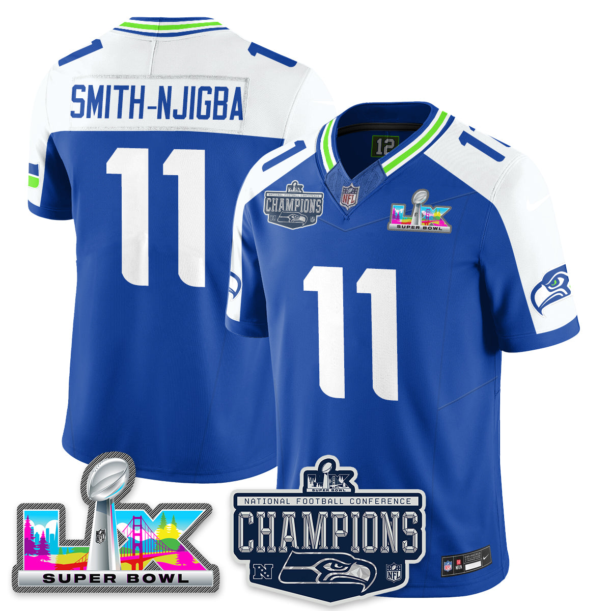 SEA 2025 NFC Champions Vapor Limited Jersey - Stitched