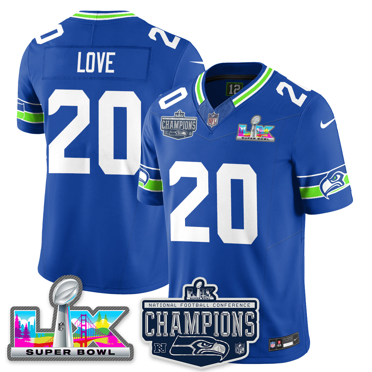 SEA 2025 NFC Champions Vapor Limited Jersey - Stitched