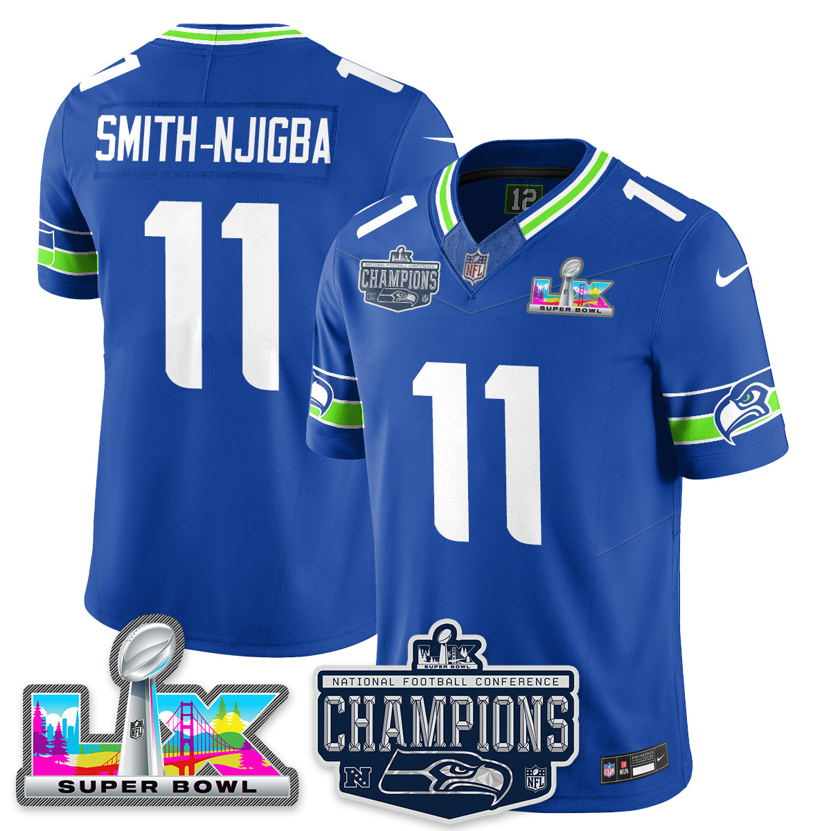 SEA 2025 NFC Champions Vapor Limited Jersey - Stitched