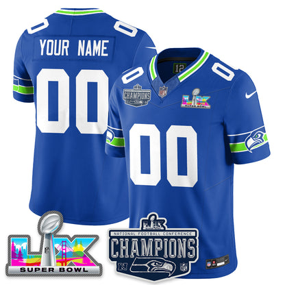 SEA 2025 NFC Champions Vapor Limited Custom Jersey - Stitched