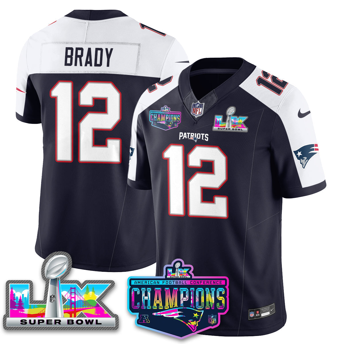 NE 2025 Vapor Jersey - AFC Champions Limited Patch - Stitched