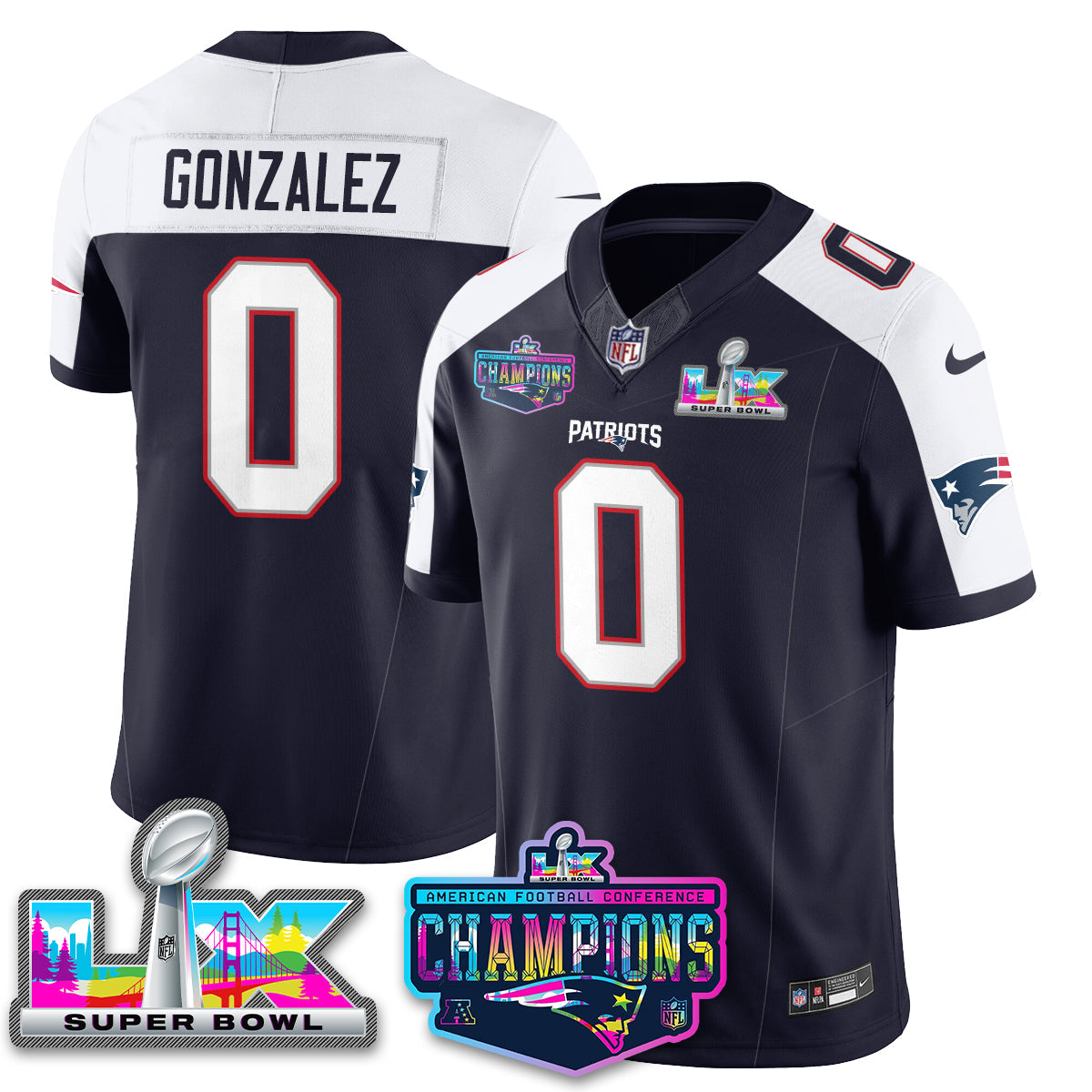 NE 2025 Vapor Jersey - AFC Champions Limited Patch - Stitched