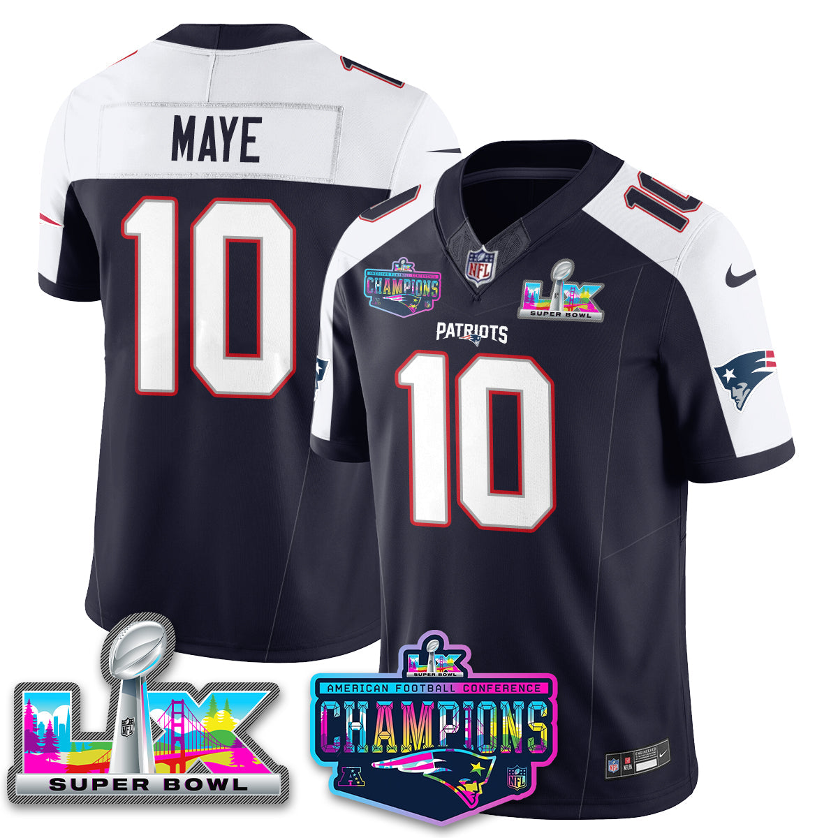 NE 2025 Vapor Jersey - AFC Champions Limited Patch - Stitched