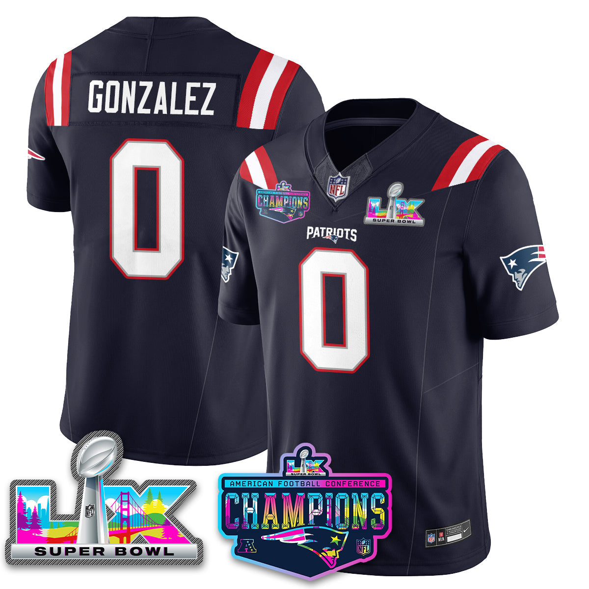 NE 2025 Vapor Jersey - AFC Champions Limited Patch - Stitched