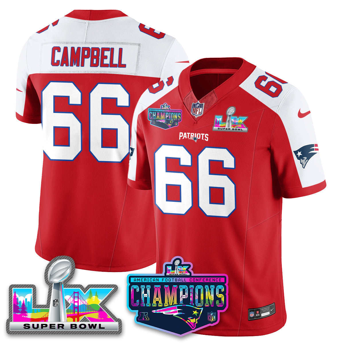 NE 2025 Vapor Jersey - AFC Champions Limited Patch - Stitched