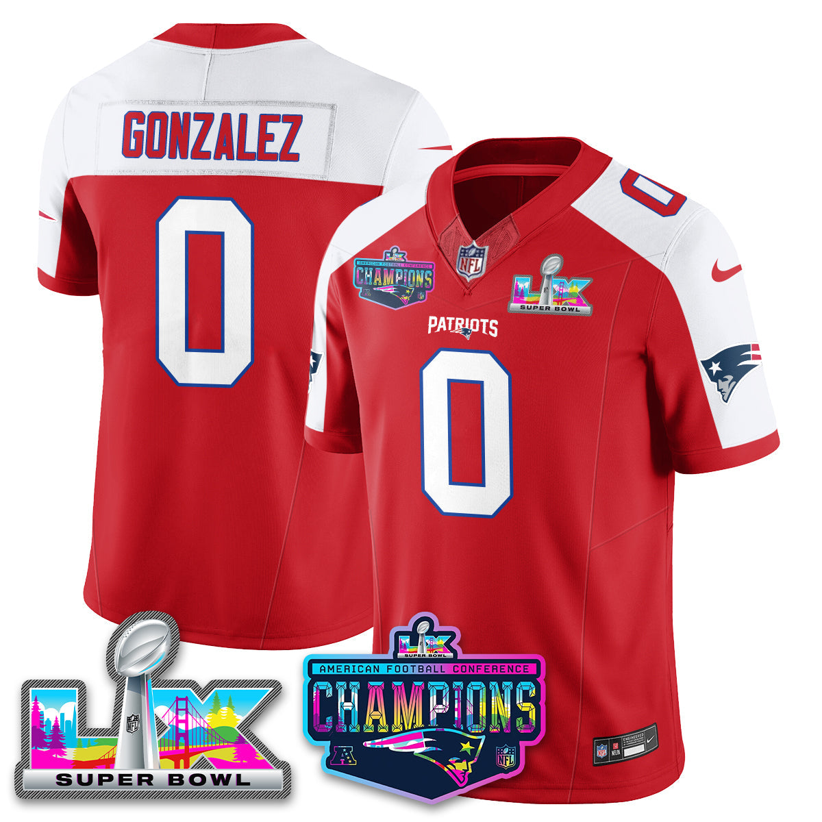 NE 2025 Vapor Jersey - AFC Champions Limited Patch - Stitched