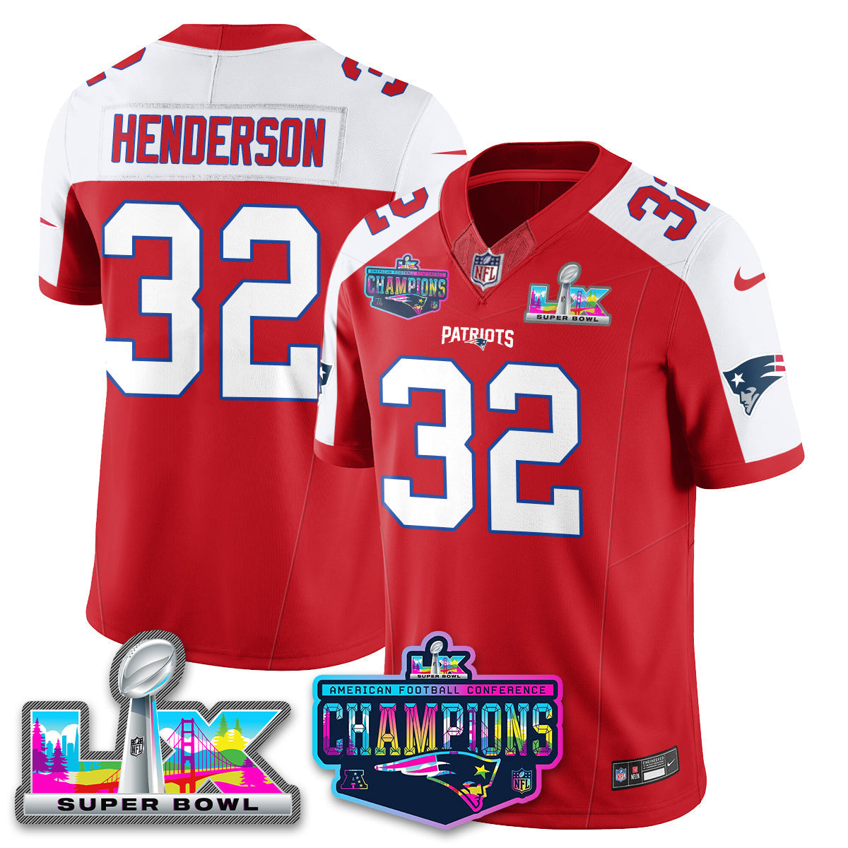 NE 2025 Vapor Jersey - AFC Champions Limited Patch - Stitched