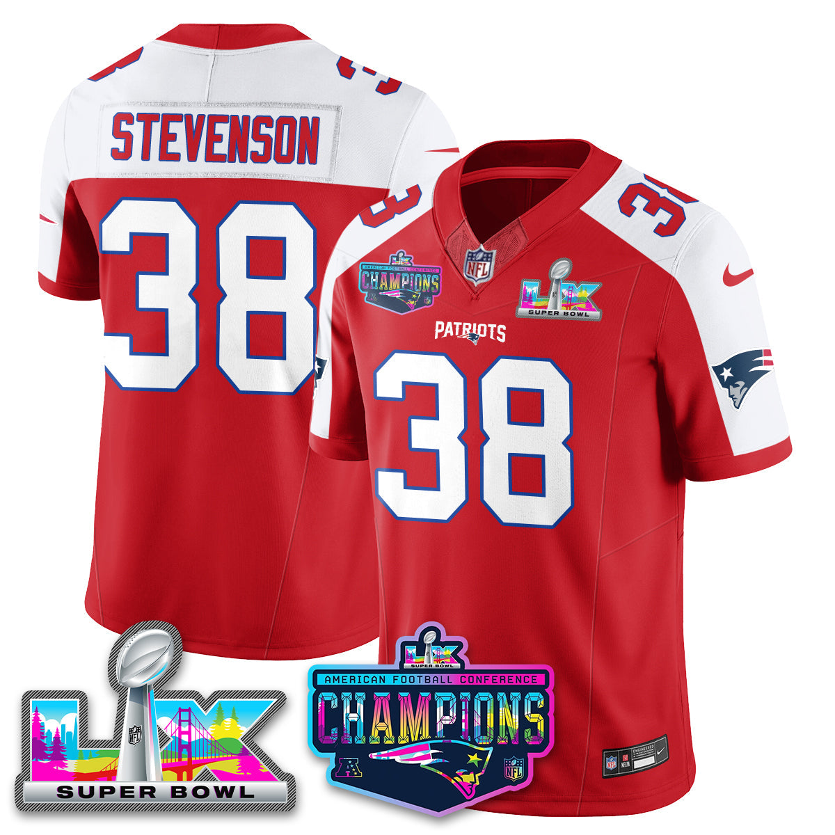 NE 2025 Vapor Jersey - AFC Champions Limited Patch - Stitched
