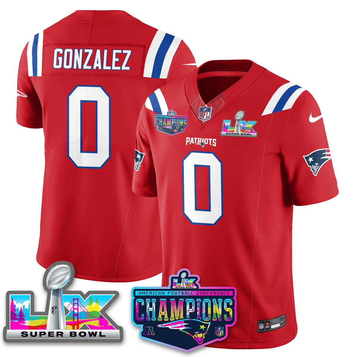 NE 2025 Vapor Jersey - AFC Champions Limited Patch - Stitched
