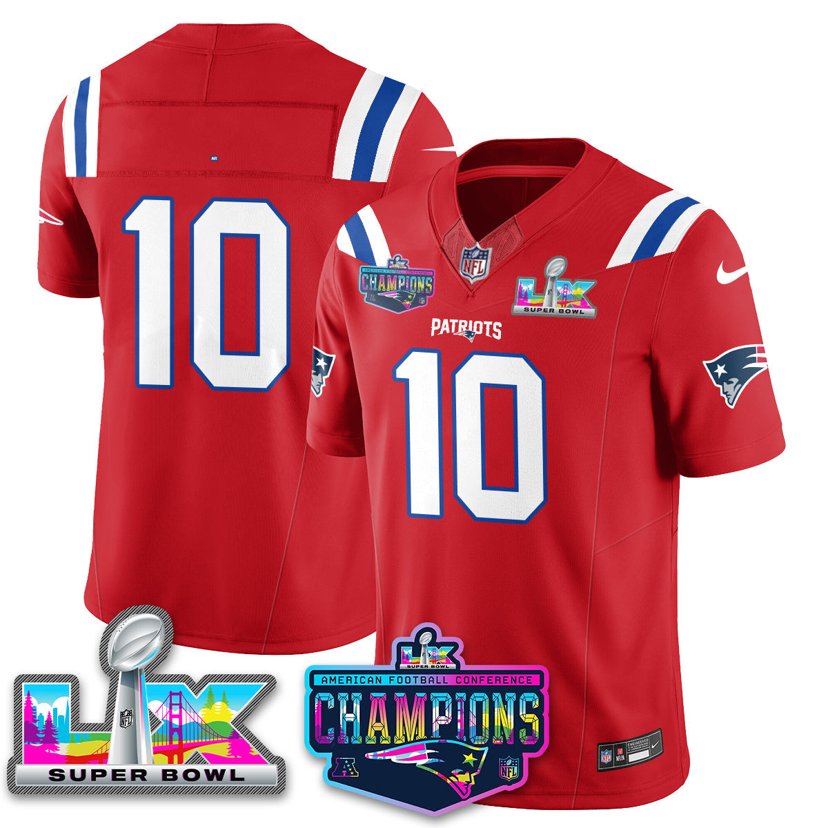 NE 2025 Vapor Jersey - AFC Champions Limited Patch - Stitched