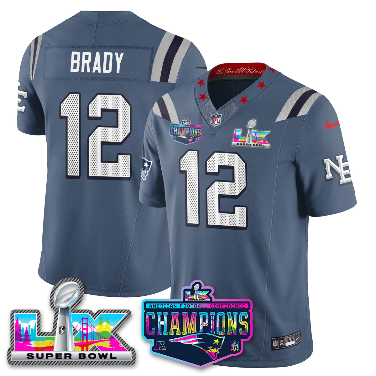 NE 2025 Vapor Jersey - AFC Champions Limited Patch - Stitched