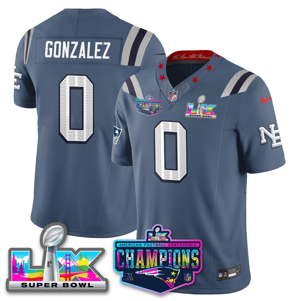 NE 2025 Vapor Jersey - AFC Champions Limited Patch - Stitched