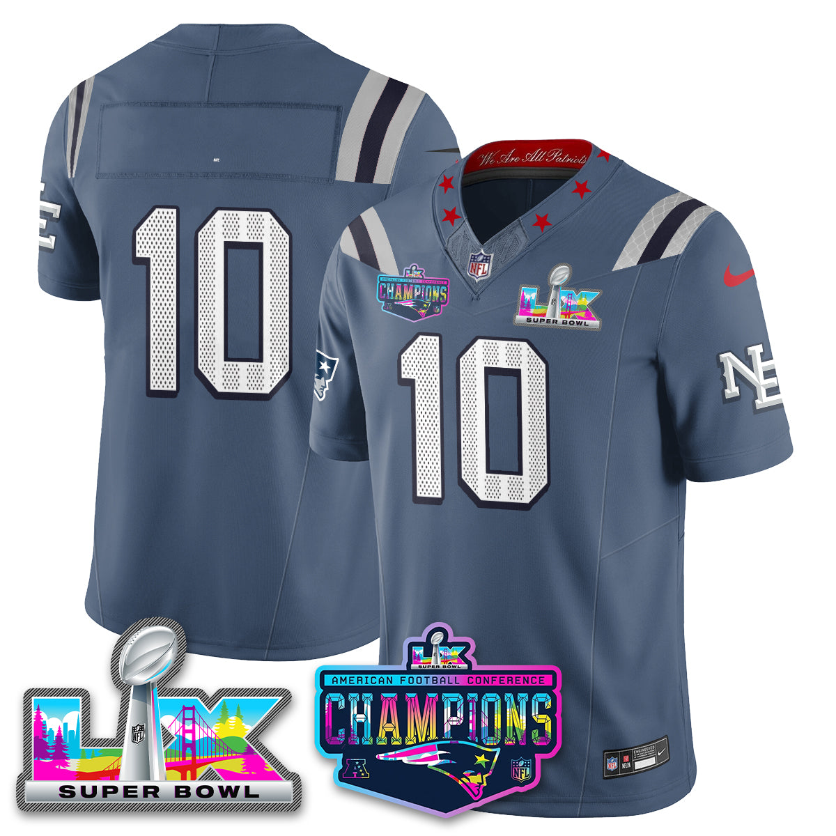 NE 2025 Vapor Jersey - AFC Champions Limited Patch - Stitched