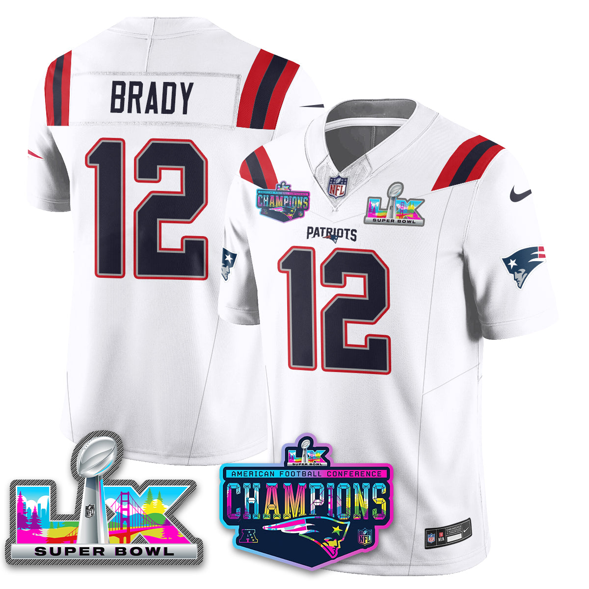 NE 2025 Vapor Jersey - AFC Champions Limited Patch - Stitched