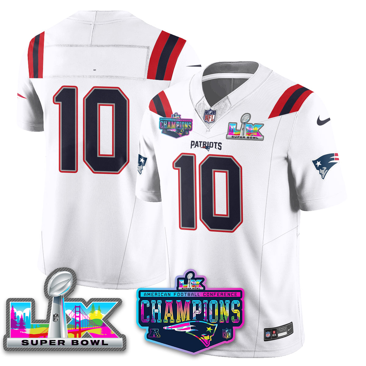 NE 2025 Vapor Jersey - AFC Champions Limited Patch - Stitched