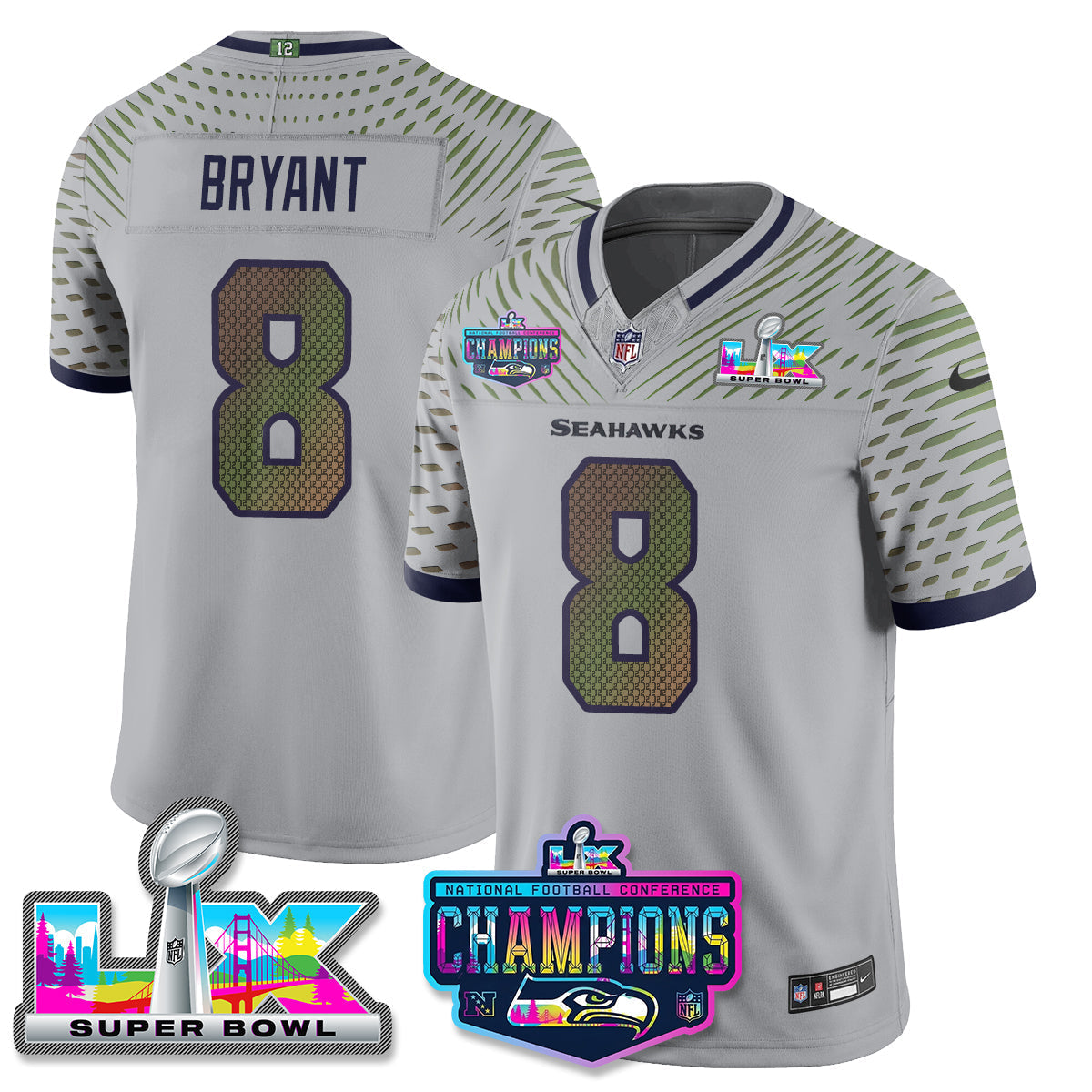 SEA 2025 Vapor Limited Jersey - NFC Champions Limited Patch - Stitched