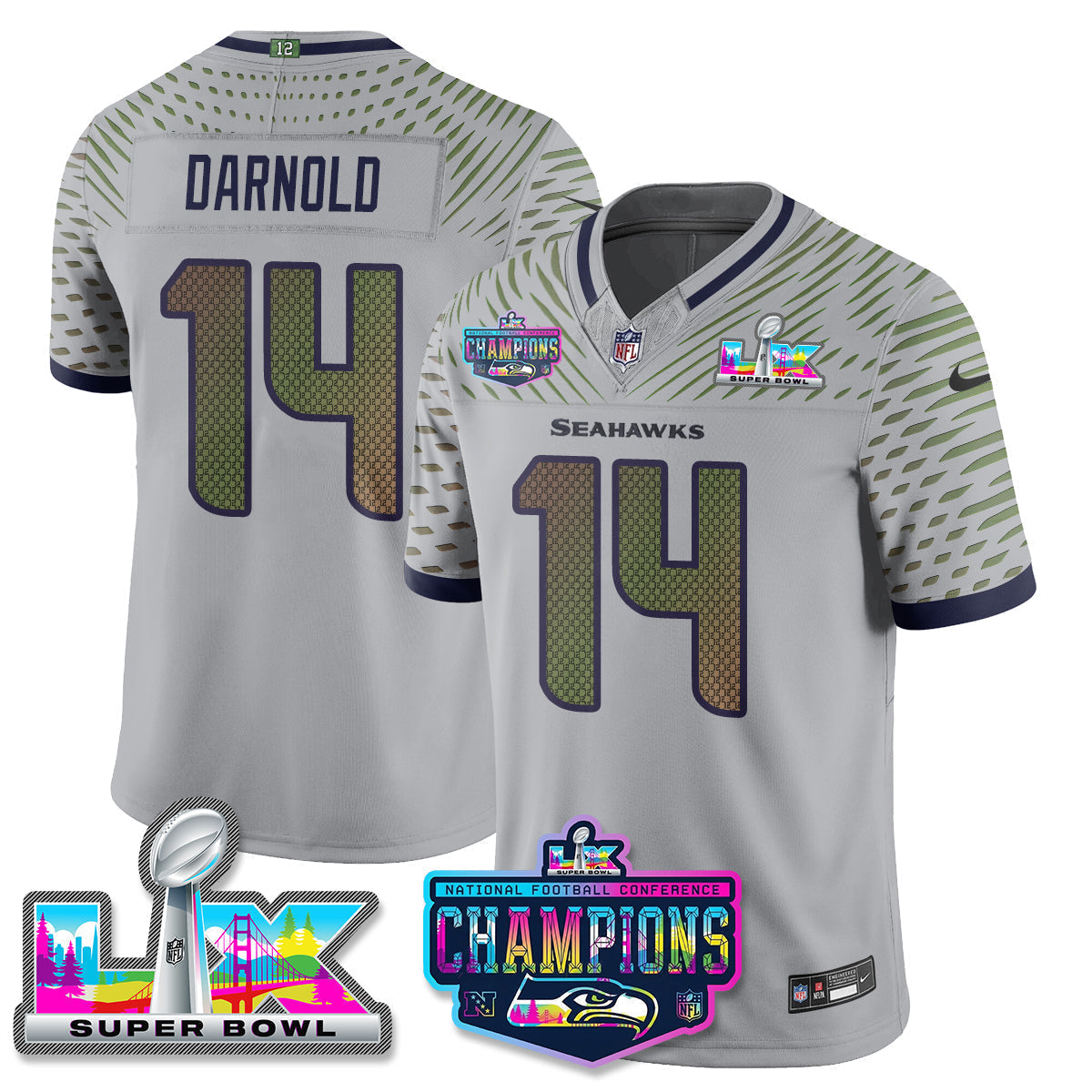 SEA 2025 Vapor Limited Jersey - NFC Champions Limited Patch - Stitched n10