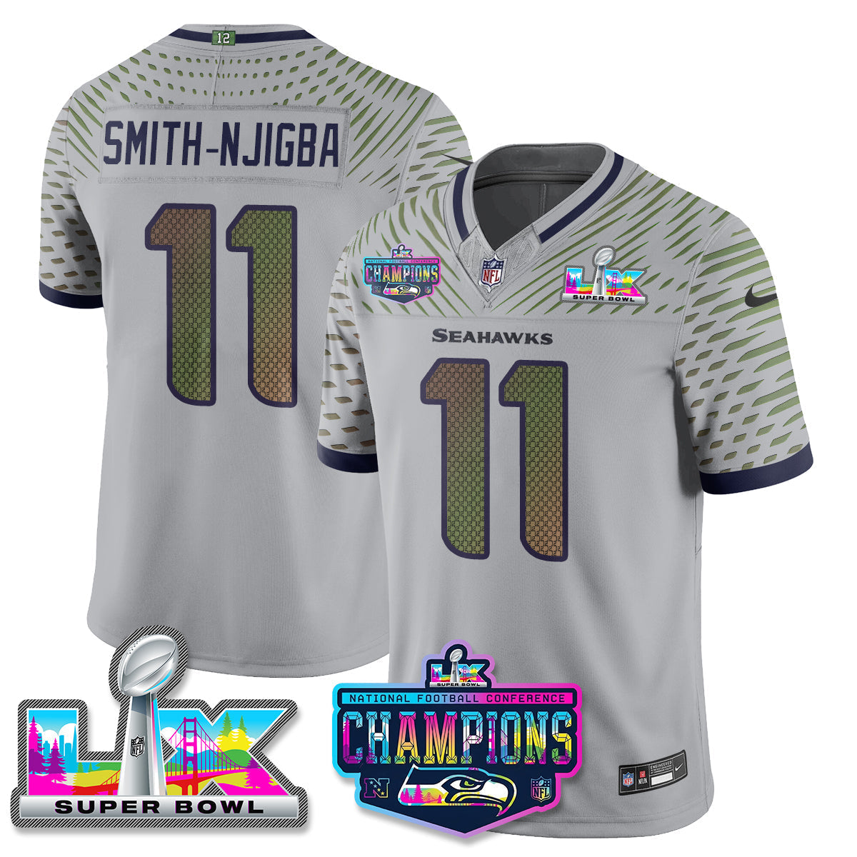 SEA 2025 Vapor Limited Jersey - NFC Champions Limited Patch - Stitched