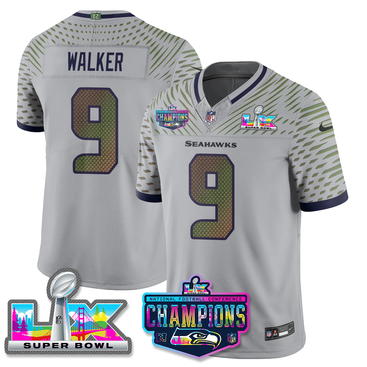 SEA 2025 Vapor Limited Jersey - NFC Champions Limited Patch - Stitched