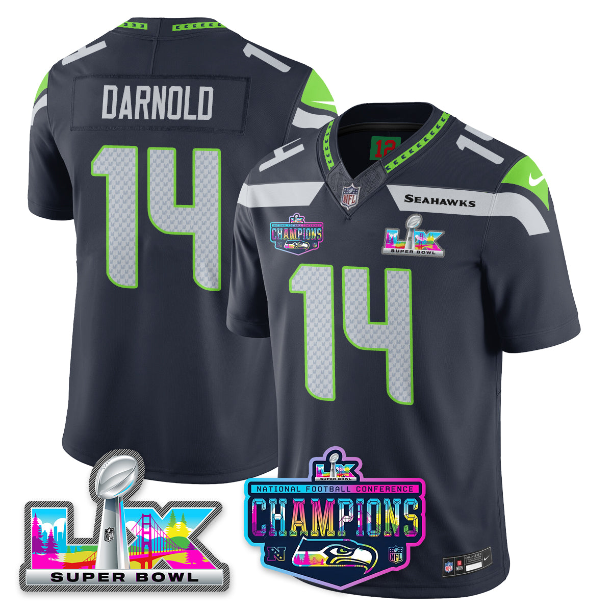 SEA 2025 Vapor Limited Jersey - NFC Champions Limited Patch - Stitched