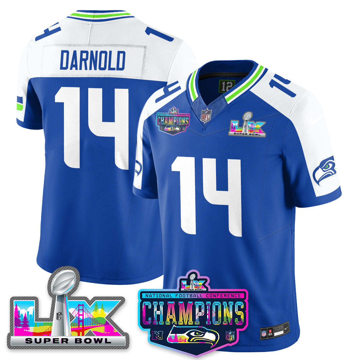 SEA 2025 Vapor Limited Jersey - NFC Champions Limited Patch - Stitched