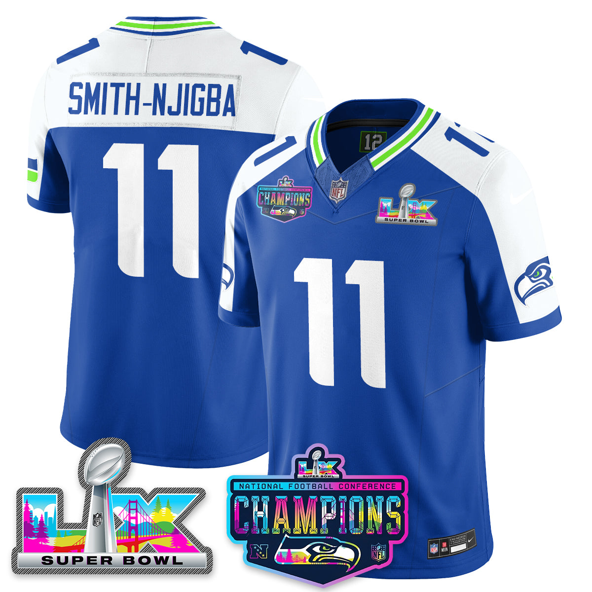 SEA 2025 Vapor Limited Jersey - NFC Champions Limited Patch - Stitched