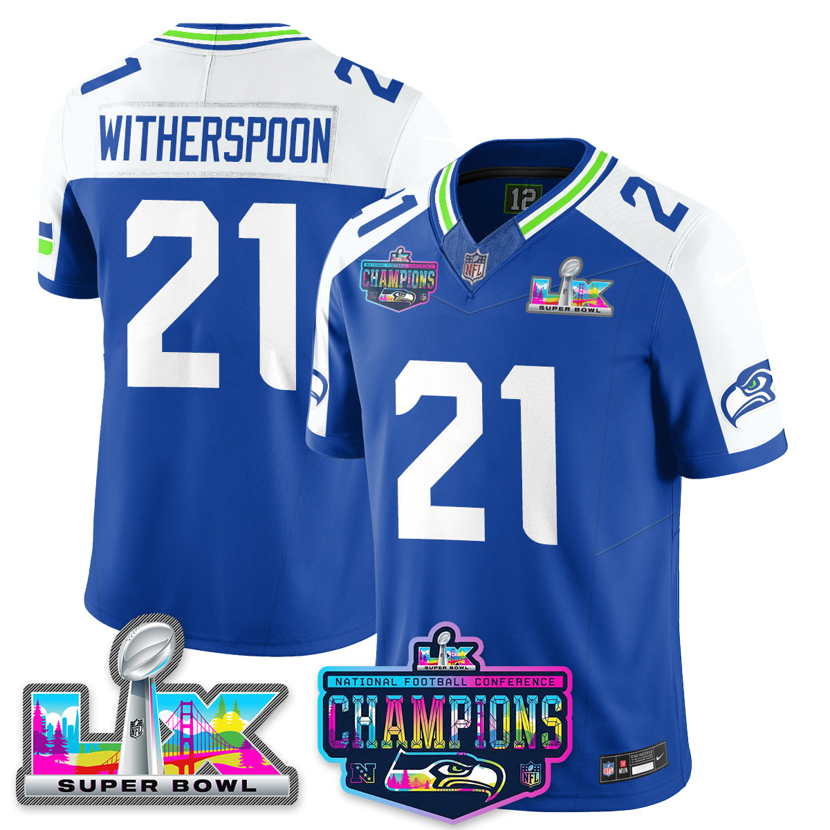 SEA 2025 Vapor Limited Jersey - NFC Champions Limited Patch - Stitched