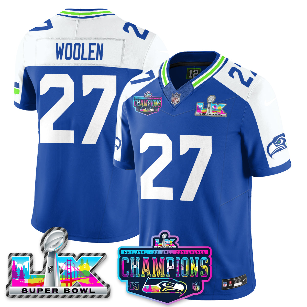 SEA 2025 Vapor Limited Jersey - NFC Champions Limited Patch - Stitched