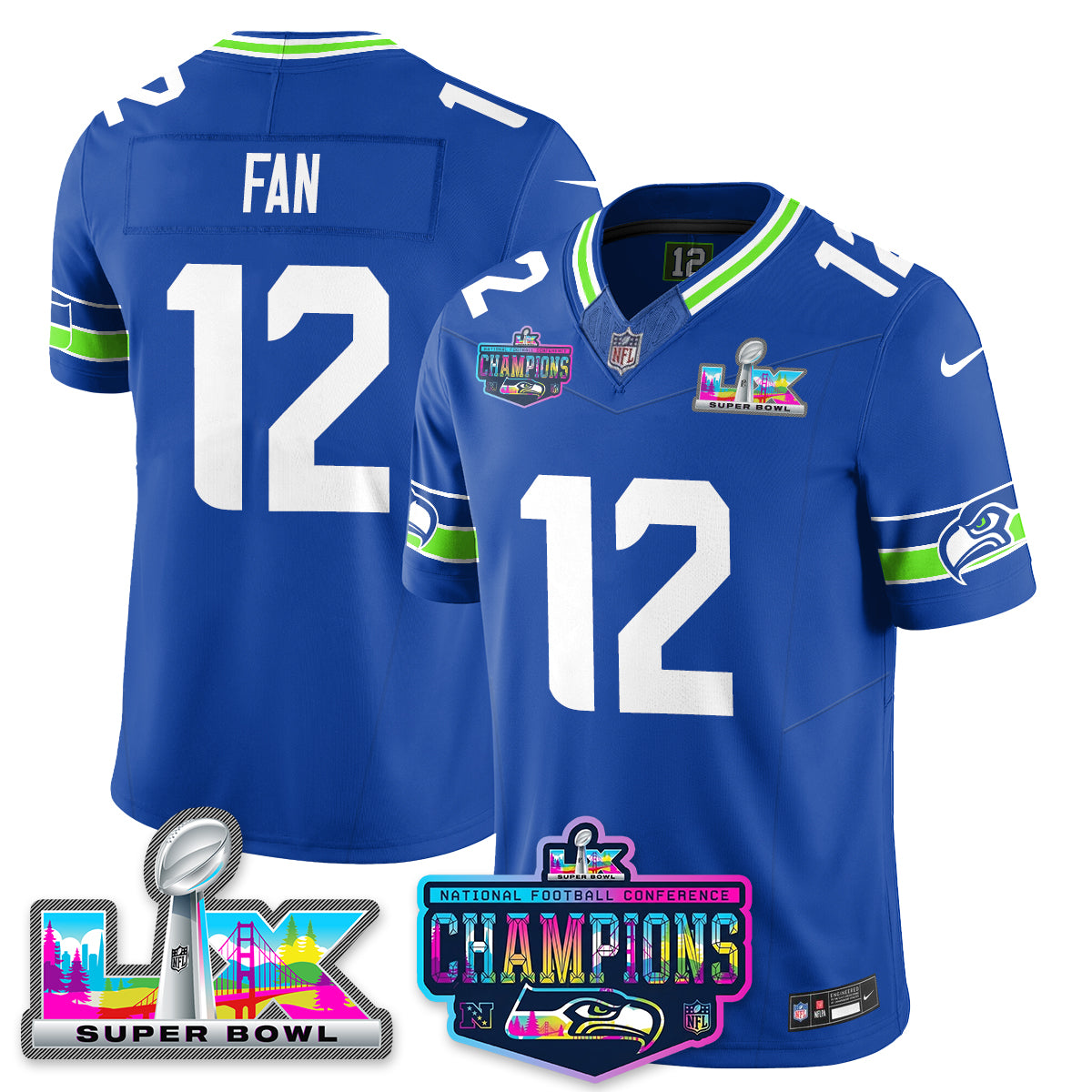 SEA 2025 Vapor Limited Jersey - NFC Champions Limited Patch - Stitched