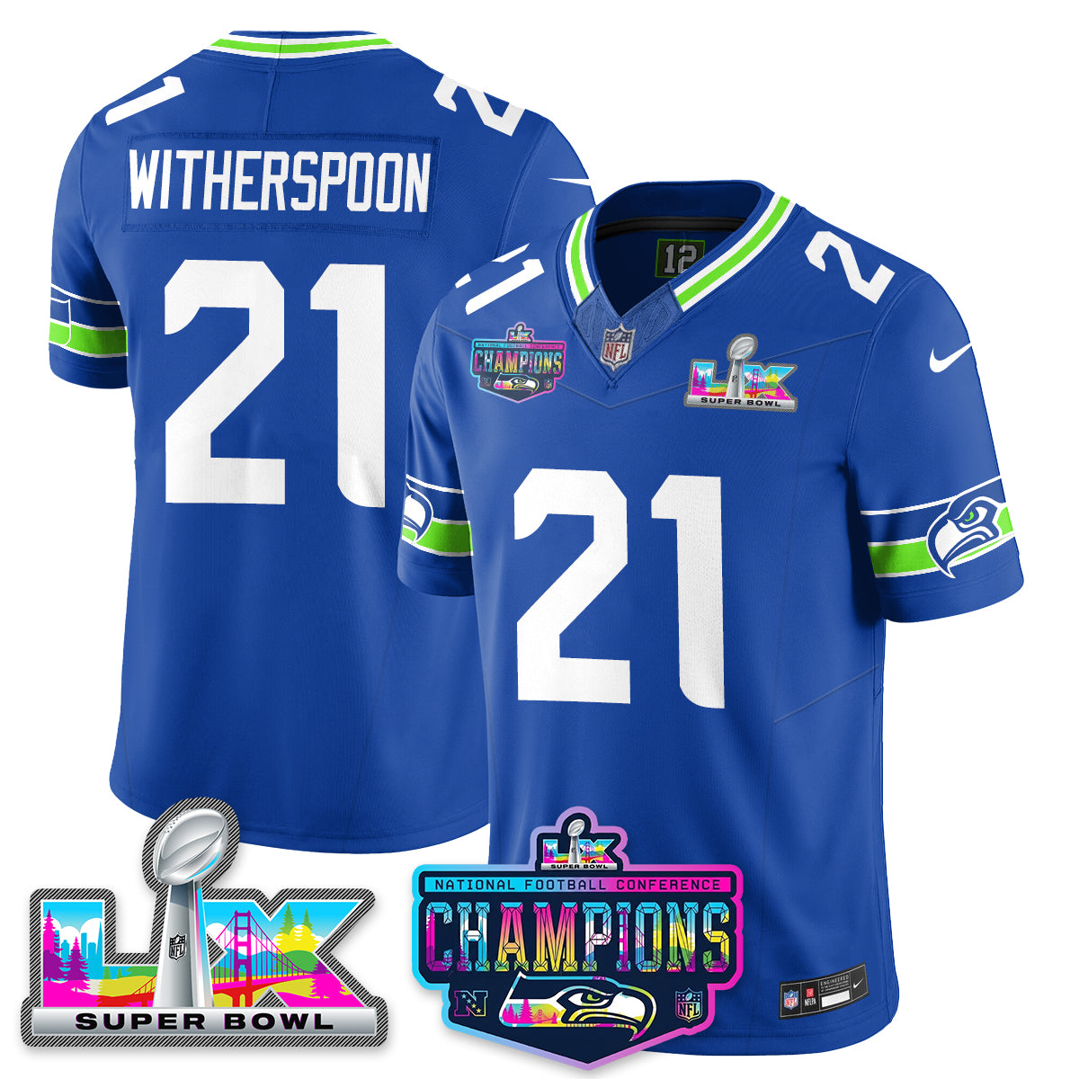 SEA 2025 Vapor Limited Jersey - NFC Champions Limited Patch - Stitched