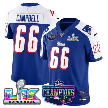 NE 1996 Throwback Limited Vapor Jersey - 2025 AFC Champions Limited Patch - Stitched