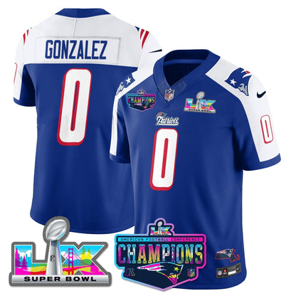 NE 1996 Throwback Limited Vapor Jersey - 2025 AFC Champions Limited Patch - Stitched