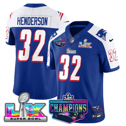 NE 1996 Throwback Limited Vapor Jersey - 2025 AFC Champions Limited Patch - Stitched