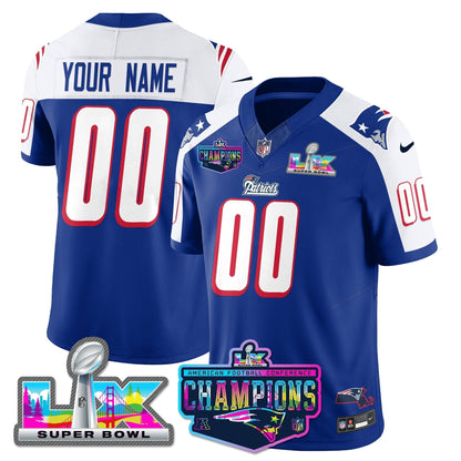 Custom NE 1996 Throwback Limited Vapor Jersey - 2025 AFC Champions Limited Patch - Stitched