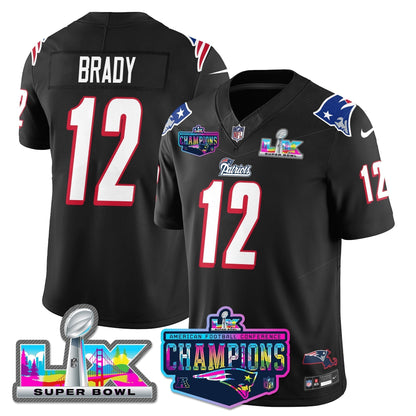 NE 1996 Throwback Limited Vapor Jersey - 2025 AFC Champions Limited Patch - Stitched