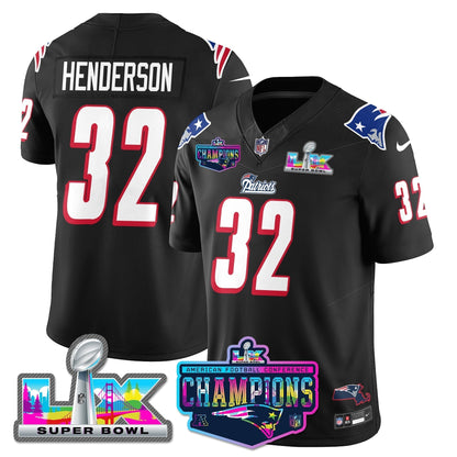 NE 1996 Throwback Limited Vapor Jersey - 2025 AFC Champions Limited Patch - Stitched