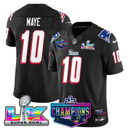 NE 1996 Throwback Limited Vapor Jersey - 2025 AFC Champions Limited Patch - Stitched