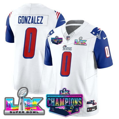 NE 1996 Throwback Limited Vapor Jersey - 2025 AFC Champions Limited Patch - Stitched