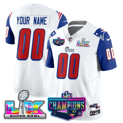 NE 1996 Throwback Limited Vapor Jersey - 2025 AFC Champions Limited Patch - Stitched