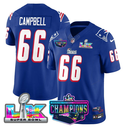 NE 1996 Throwback Limited Vapor Jersey - 2025 AFC Champions Limited Patch - Stitched
