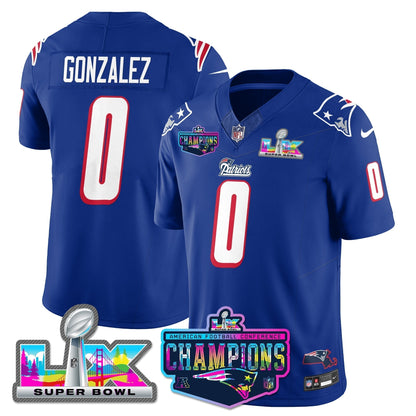 NE 1996 Throwback Limited Vapor Jersey - 2025 AFC Champions Limited Patch - Stitched