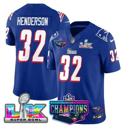 NE 1996 Throwback Limited Vapor Jersey - 2025 AFC Champions Limited Patch - Stitched