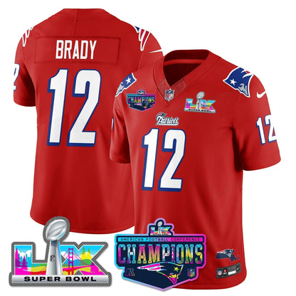NE 1996 Throwback Limited Vapor Jersey - 2025 AFC Champions Limited Patch - Stitched