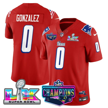 NE 1996 Throwback Limited Vapor Jersey - 2025 AFC Champions Limited Patch - Stitched
