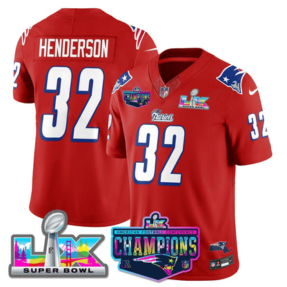 NE 1996 Throwback Limited Vapor Jersey - 2025 AFC Champions Limited Patch - Stitched