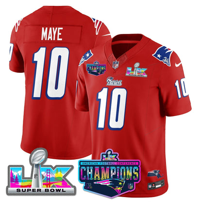 NE 1996 Throwback Limited Vapor Jersey - 2025 AFC Champions Limited Patch - Stitched