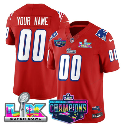 Custom NE 1996 Throwback Limited Vapor Jersey - 2025 AFC Champions Limited Patch - Stitched